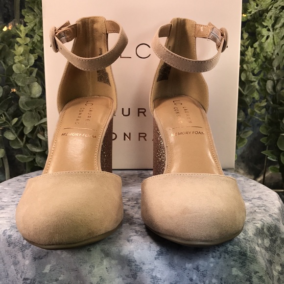 LC Lauren Conrad Hydrangea Gold 3.5” Glitter Heels Women’s Sizes 8M 9M ✨NIB✨ - Picture 3 of 14